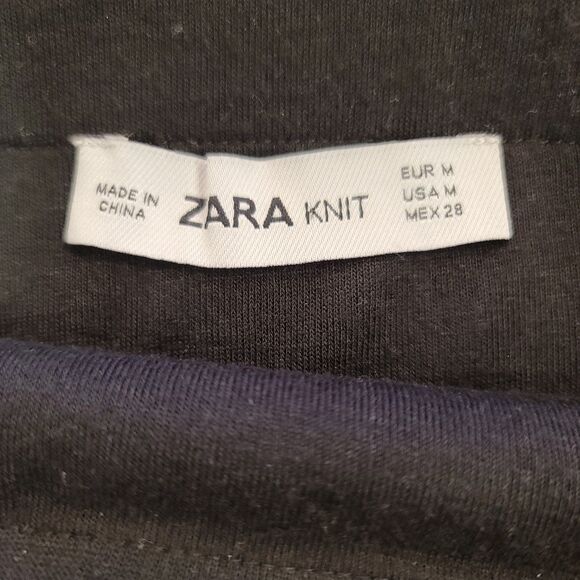 ZARA Tiger Print Knit Midi Sequin Skirt Black Gold Size M Pull On Elastic Waist - Picture 12 of 12